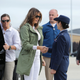 First lady Melania Trump steps out of her motorcade before boarding an Air Force plane and traveling to Texas to visit facilities that house and care for children taken from their parents at the U.S.-Mexico border June 21, 2018, at Joint Base Andrews, Md.